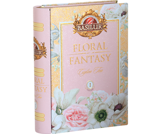 Te Ceylon - Lata Regalo Floral Fantasy Vol 1 20 piramides (Te Verde con Hibiscus, hojas de meta y rosas. )