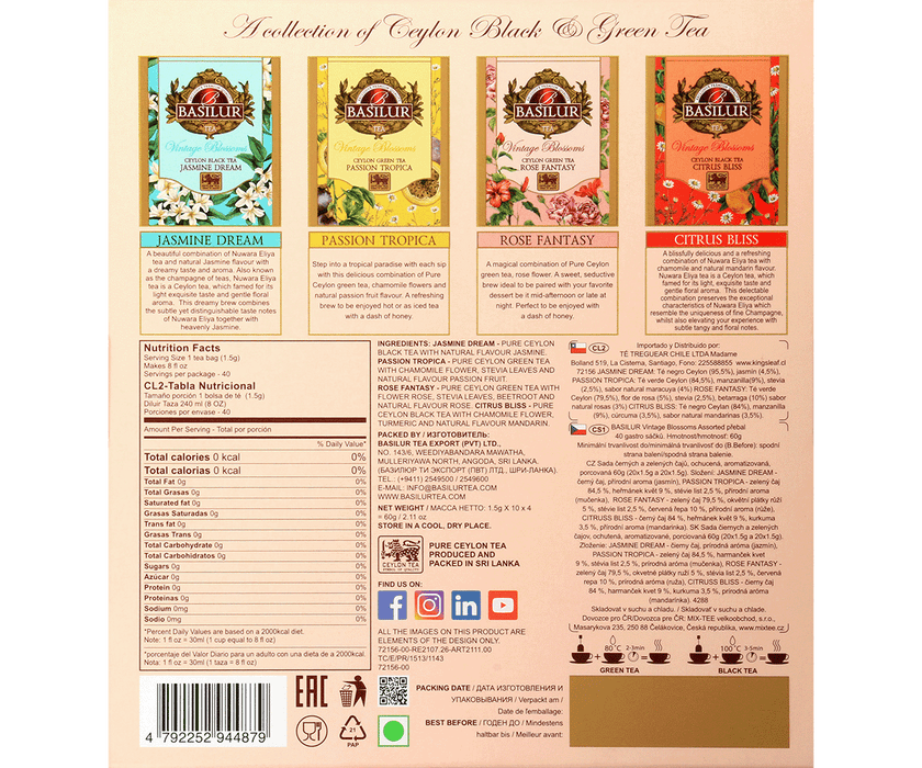 Té Ceylon -Vintage Blossom Surtido 40 Bolsitas